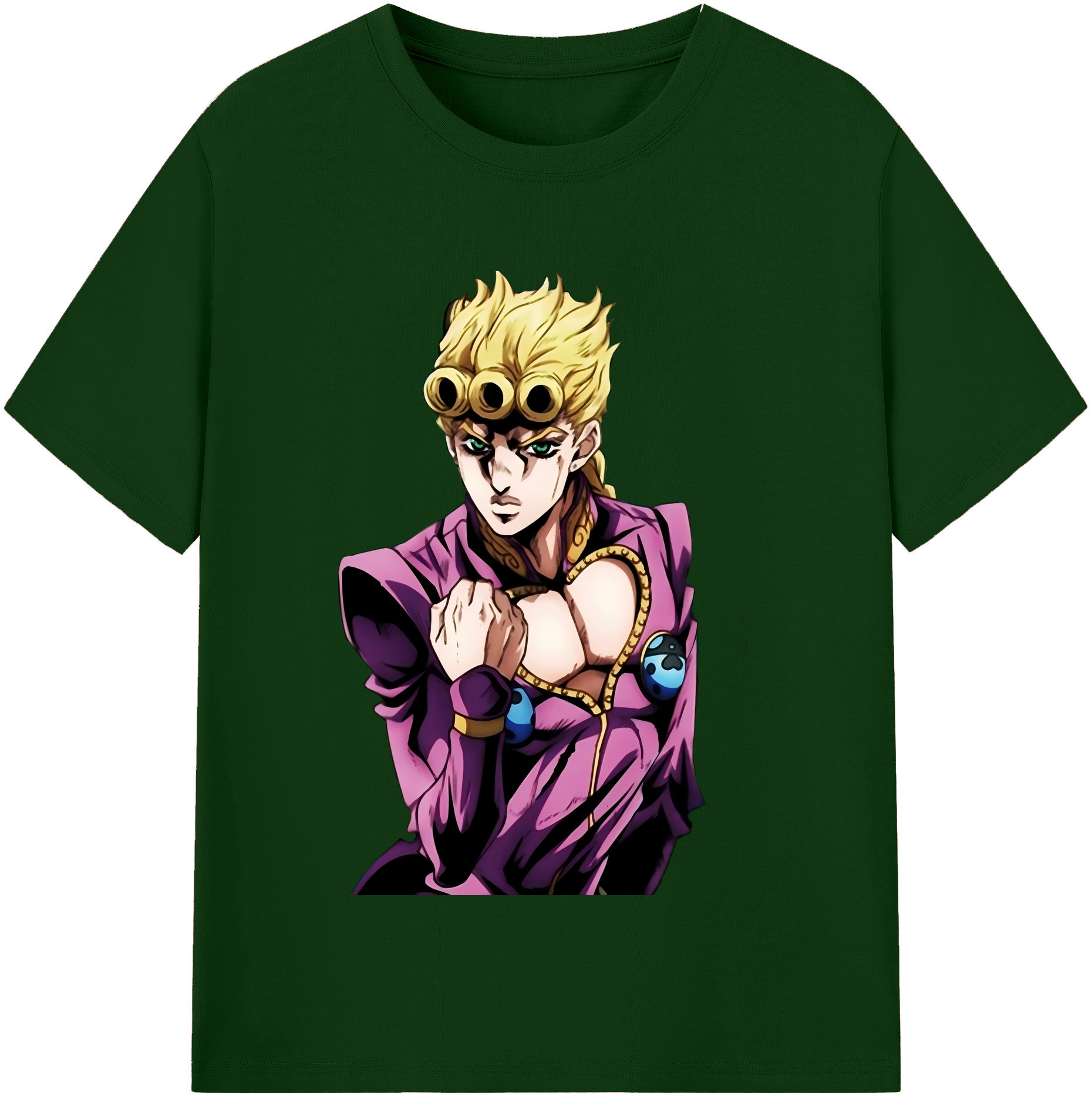 （画像用） ジョジョの奇妙な冒険 ジョルノ?ジョバァーナ JoJo's Bizarre Adventure Giorno Giovanna 綿100％半袖Tシャツ（フロントプリント）